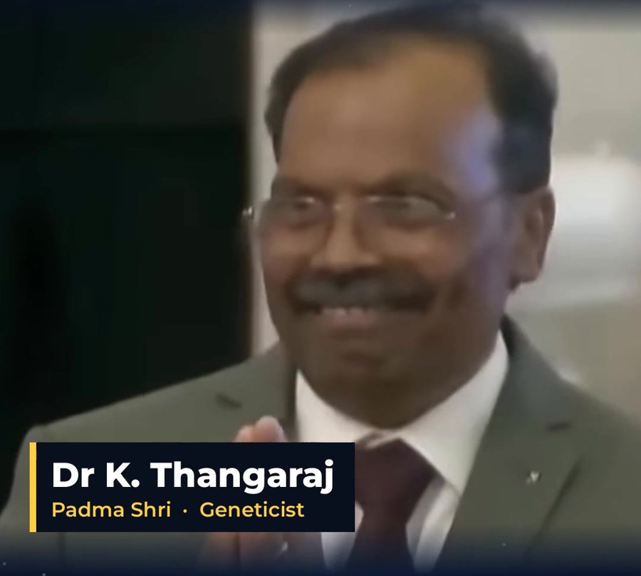 Dr K. Thangaraj, with the name bar from Day1's reel